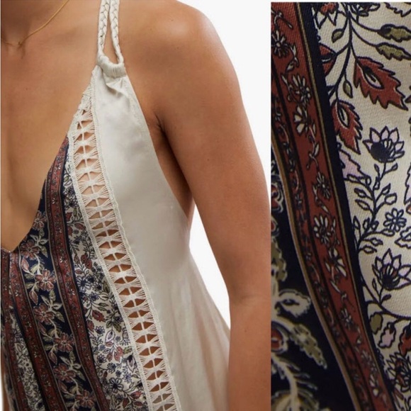 Free People White and Brown Backless Dress - Picture 3 of 9